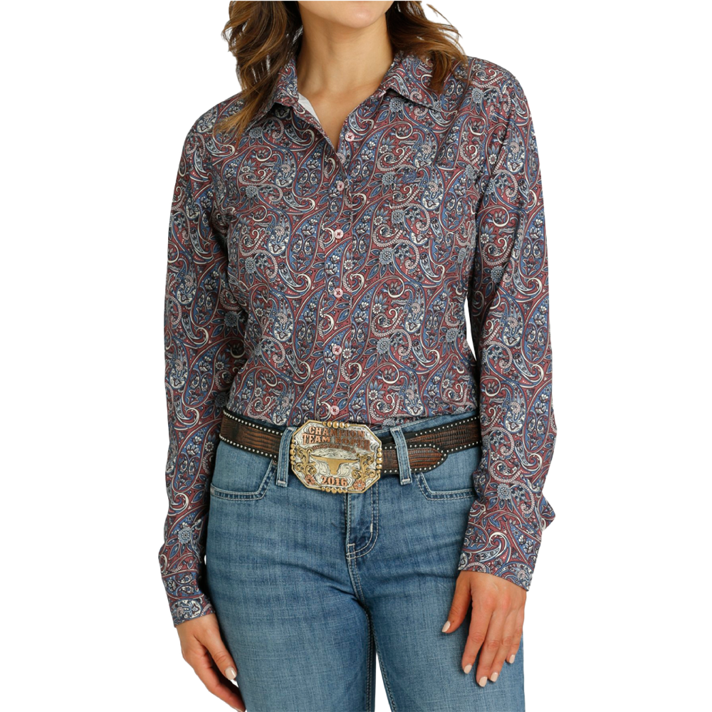 Arenaflex Blue Paisley Shirt Women's Chambriere - Main Image