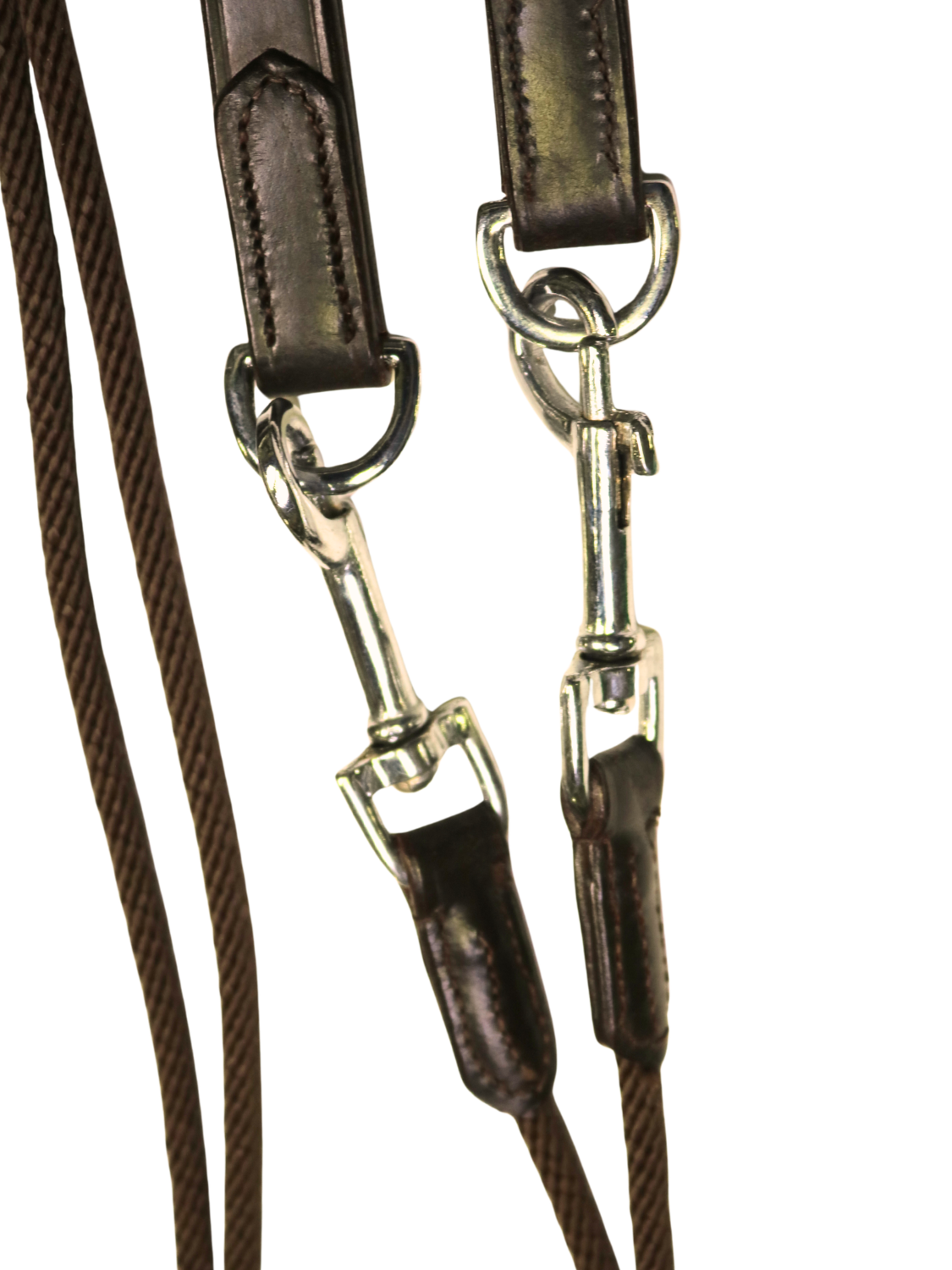 German leather and nylon reins – Havana