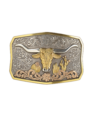 Longhorn Cactus Belt Buckle 