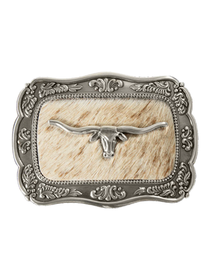 Boucle de ceinture Longhorn avec poils