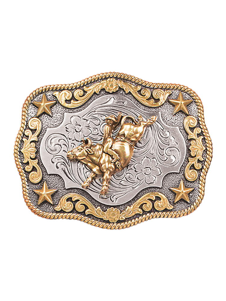 Boucle de ceinture Bullrider Antique Silver/Gold - Enfant