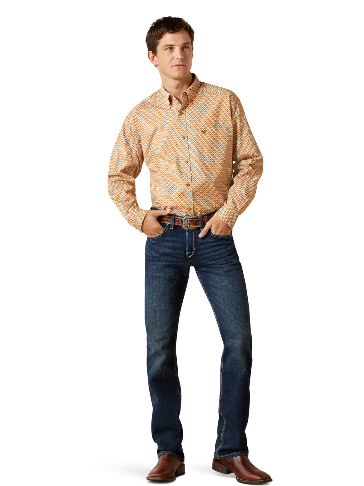 Burnis Classic Fit Tan Shirt - Men's