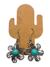 Boucles d'oreilles pendantes Pierre Turquoise