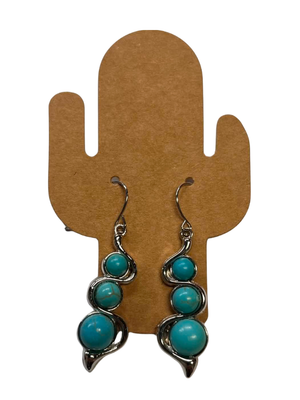 Boucles d'oreilles pendantes Pierre Turquoise