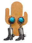 Boucles d'oreilles pendantes Pierre Turquoise