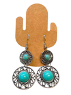 Boucles d'oreilles pendantes Pierre Turquoise