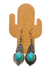 Boucles d'oreilles pendantes Pierre Turquoise