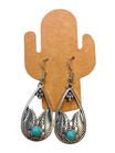 Boucles d'oreilles pendantes Pierre Turquoise