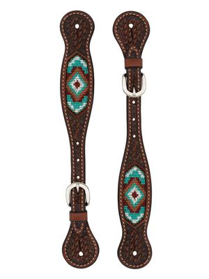 Courroies d'éperons Western Beaded