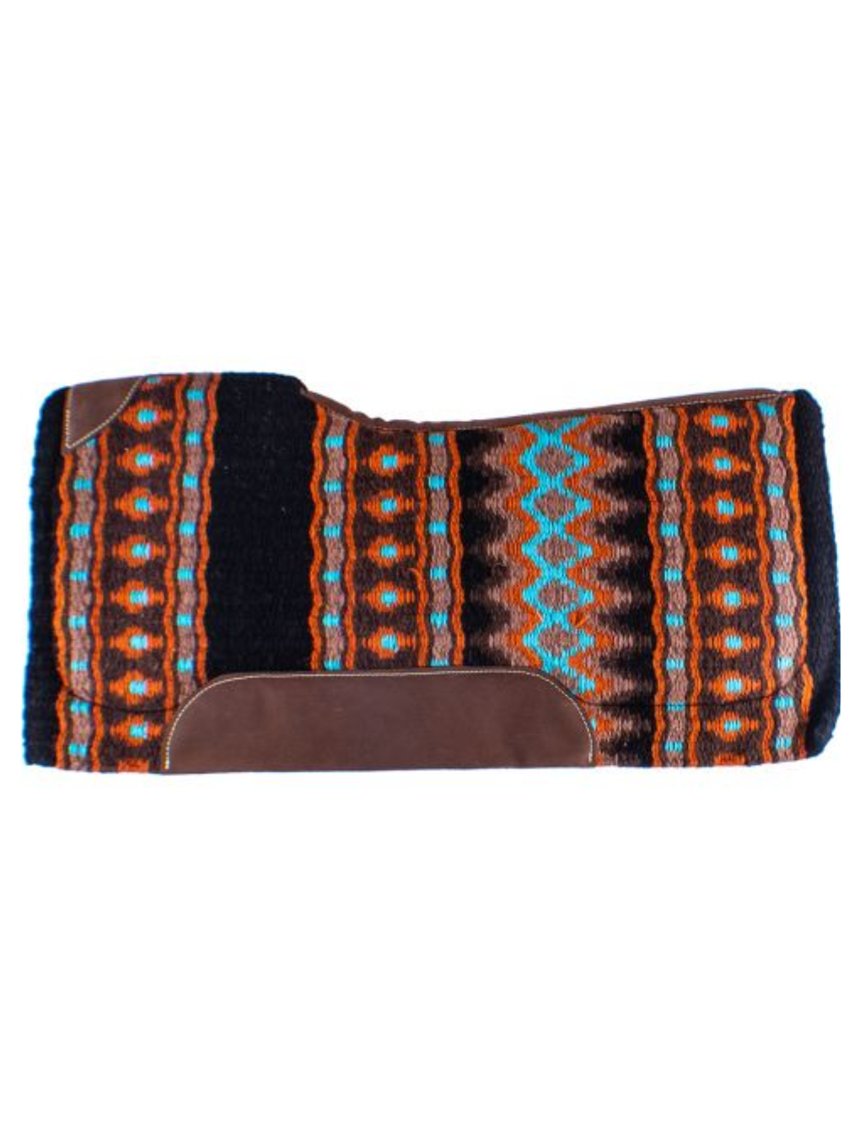 Western Orange/Turquoise Rug with Memory Felt