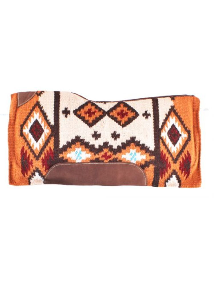 Brown and orange Western rug with memory felt backing