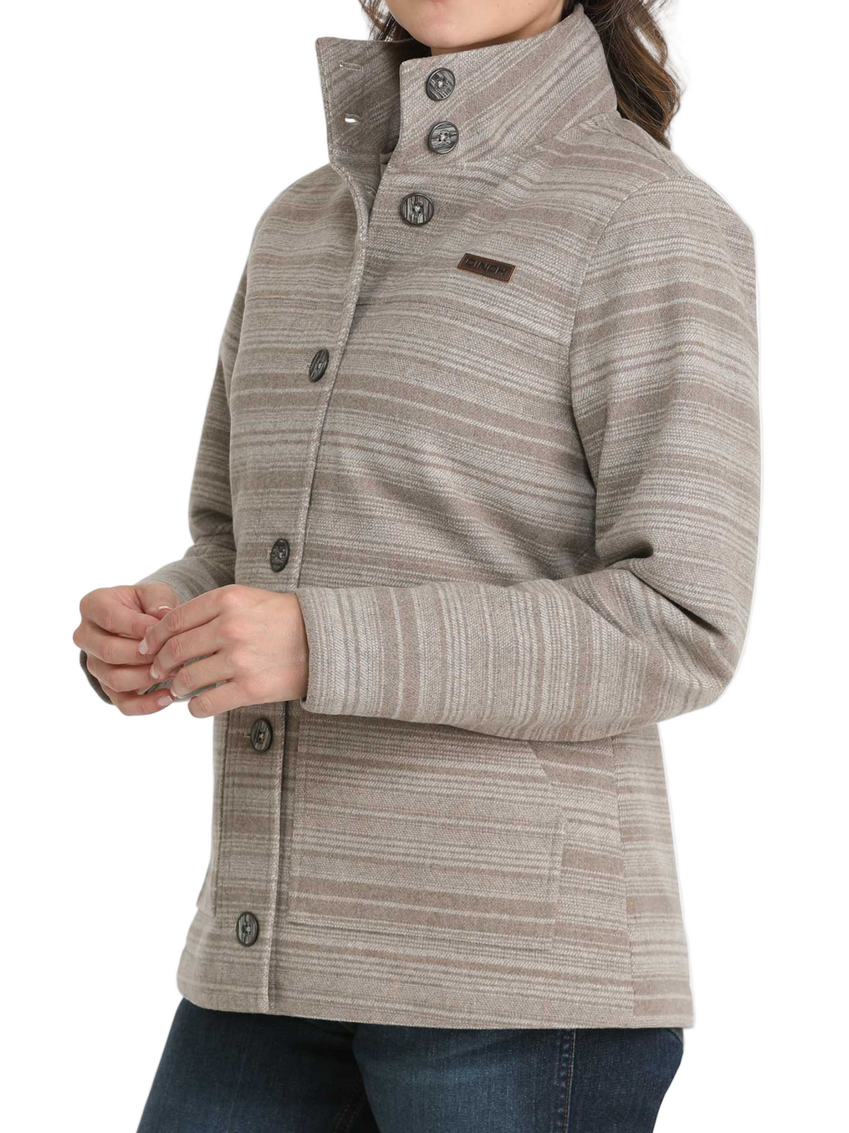 Veste en Sergé de Laine Grise- Femme