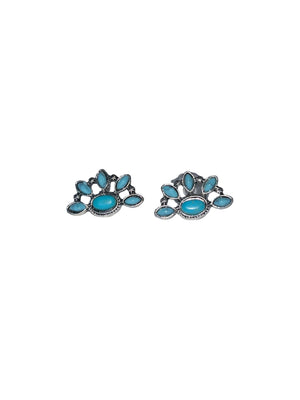 Half-hoop turquoise earrings