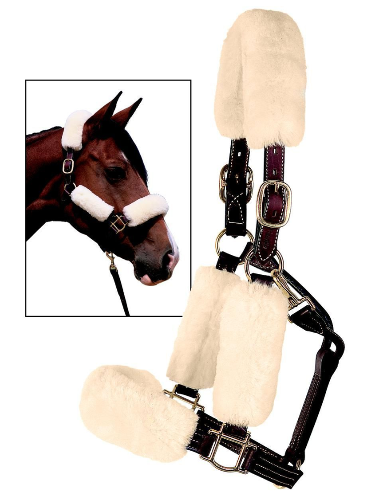 Faux sheepskin halter set