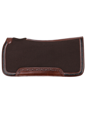 Tapis de selle feutre avec bordure cuir 31” x 32”