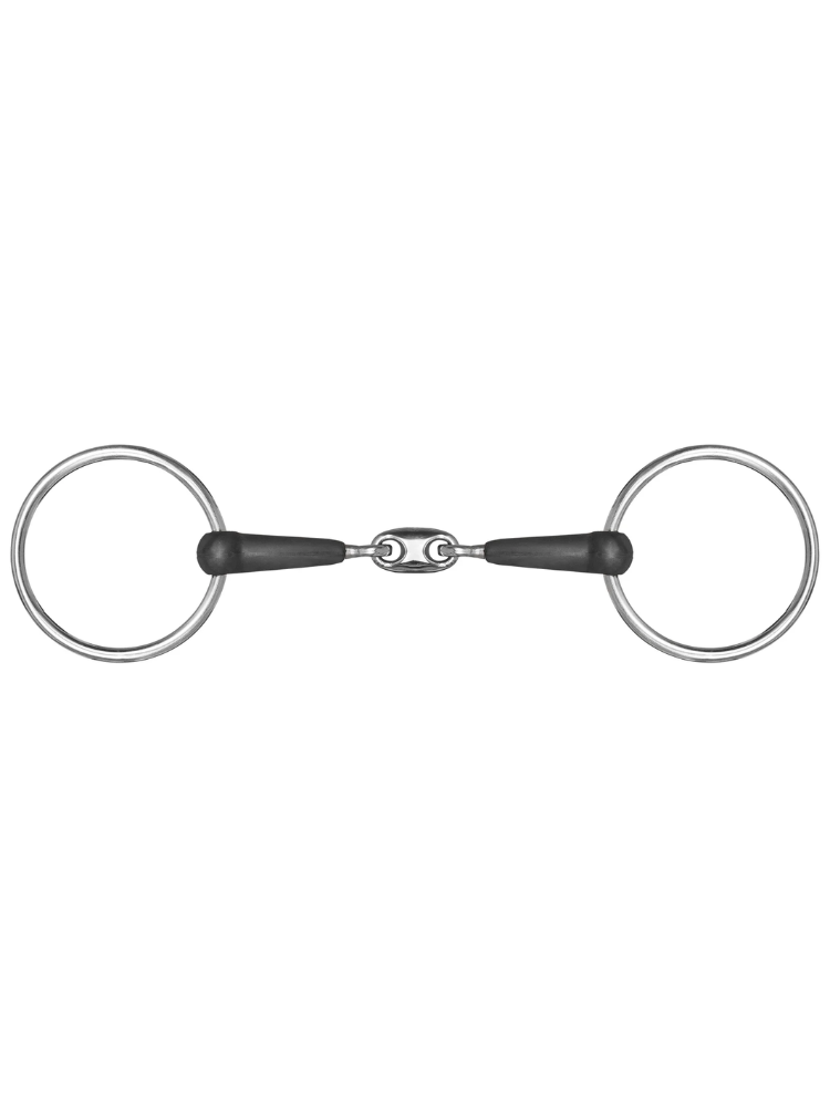 Mors Loose Ring double brisure en Caoutchouc oval