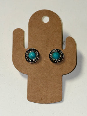 Boucles d'oreilles pierre turquoise