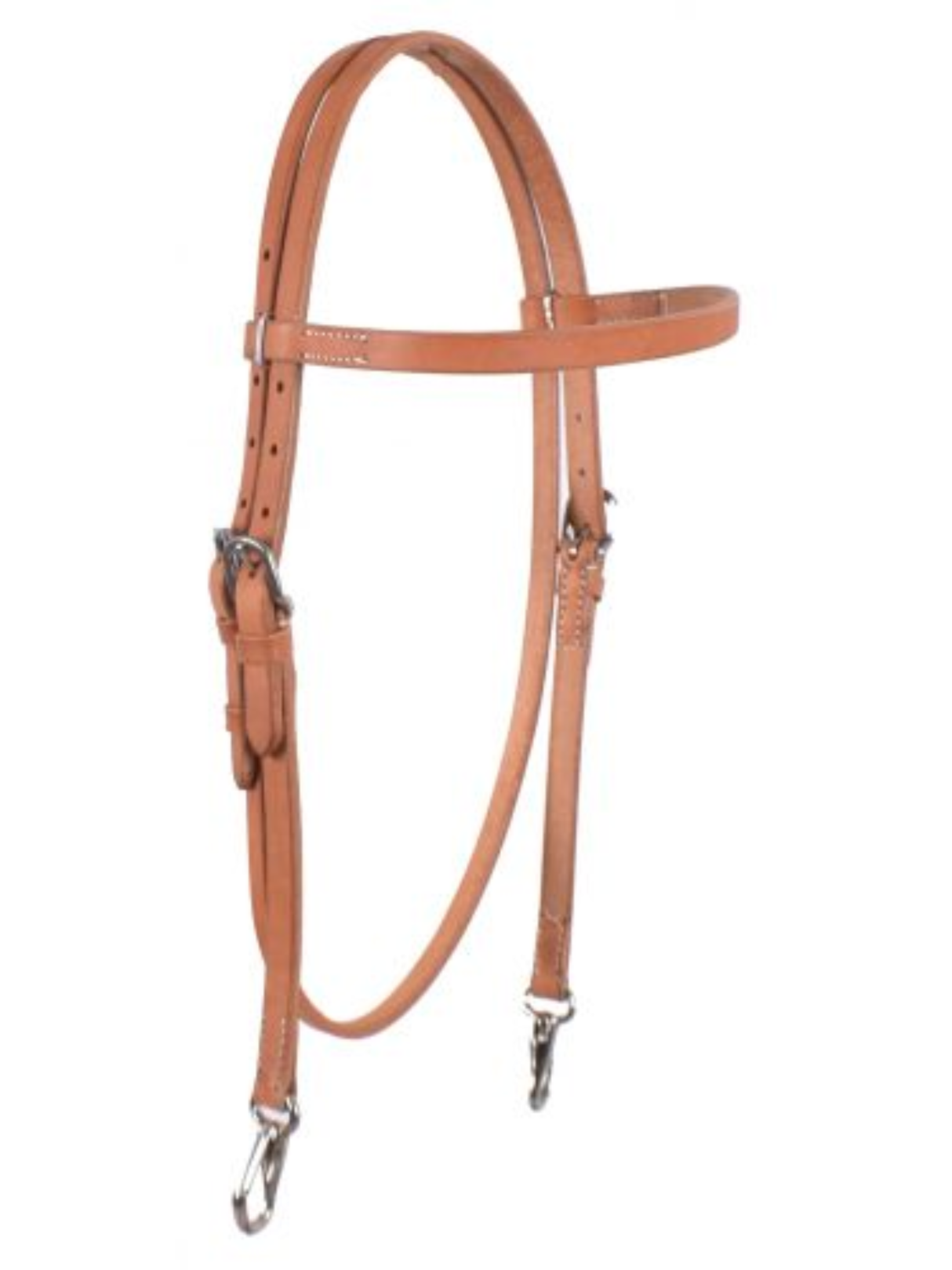 Western bridle with stainless steel front and snap change