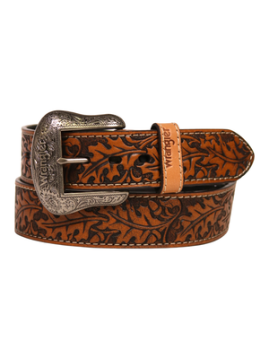Acorn & Leaf Embossed Western Belt - Men's