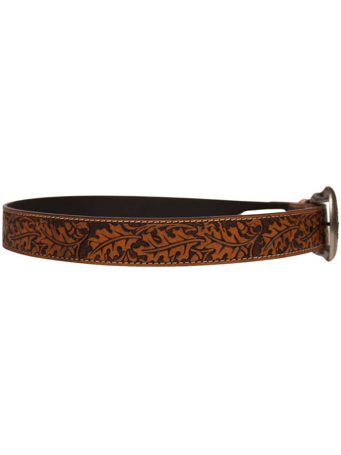 Acorn & Leaf Embossed Western Belt - Men's