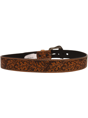 Acorn & Leaf Embossed Western Belt - Men's