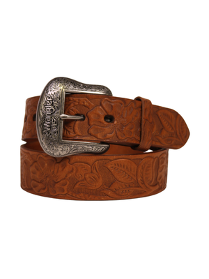 Women's Brown Floral Western Belt