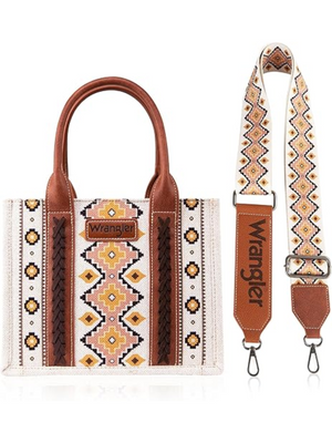 Aztec Beige Coffee Handbag - Small