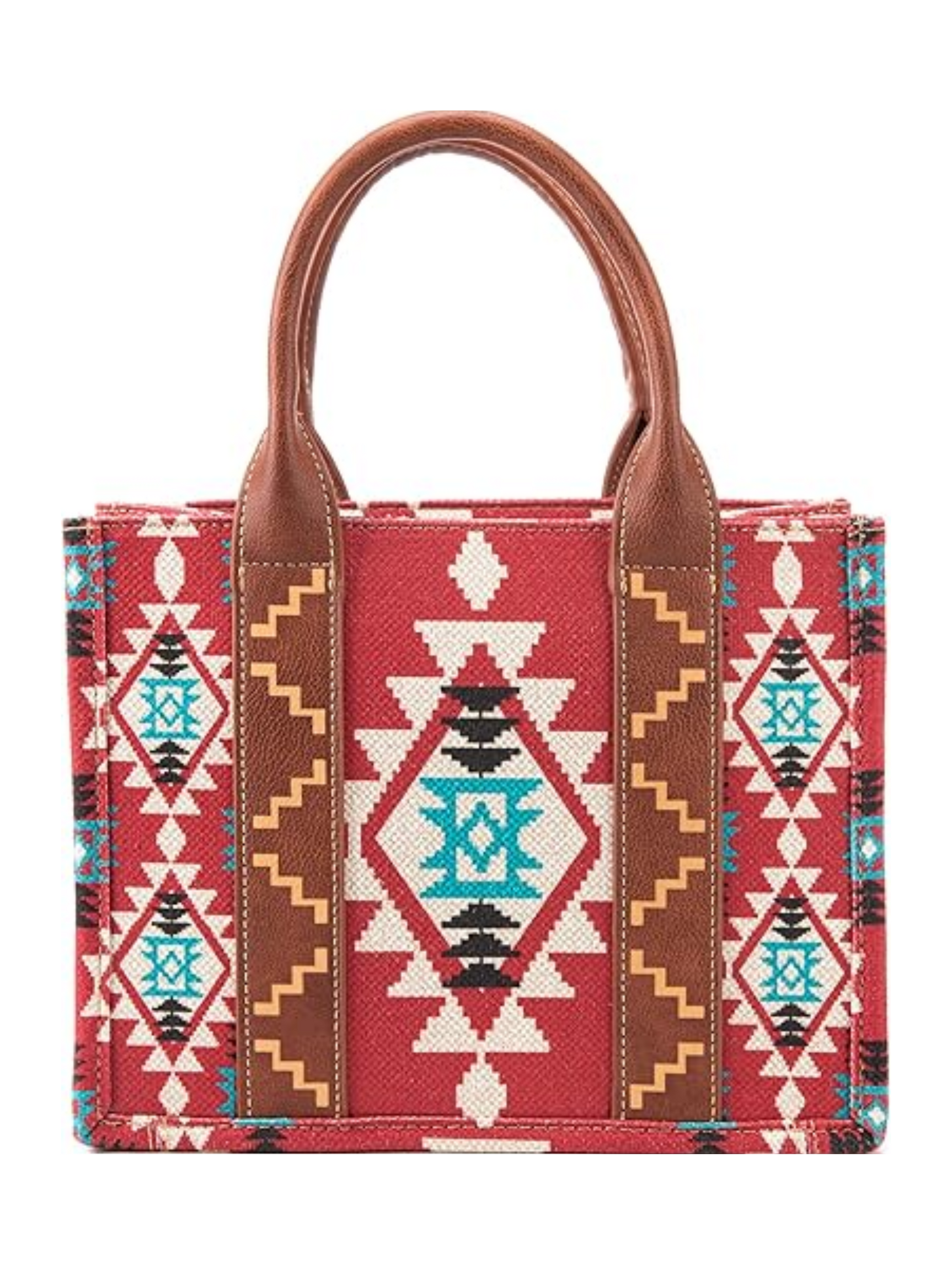 Burgundy Aztec Handbag - Small