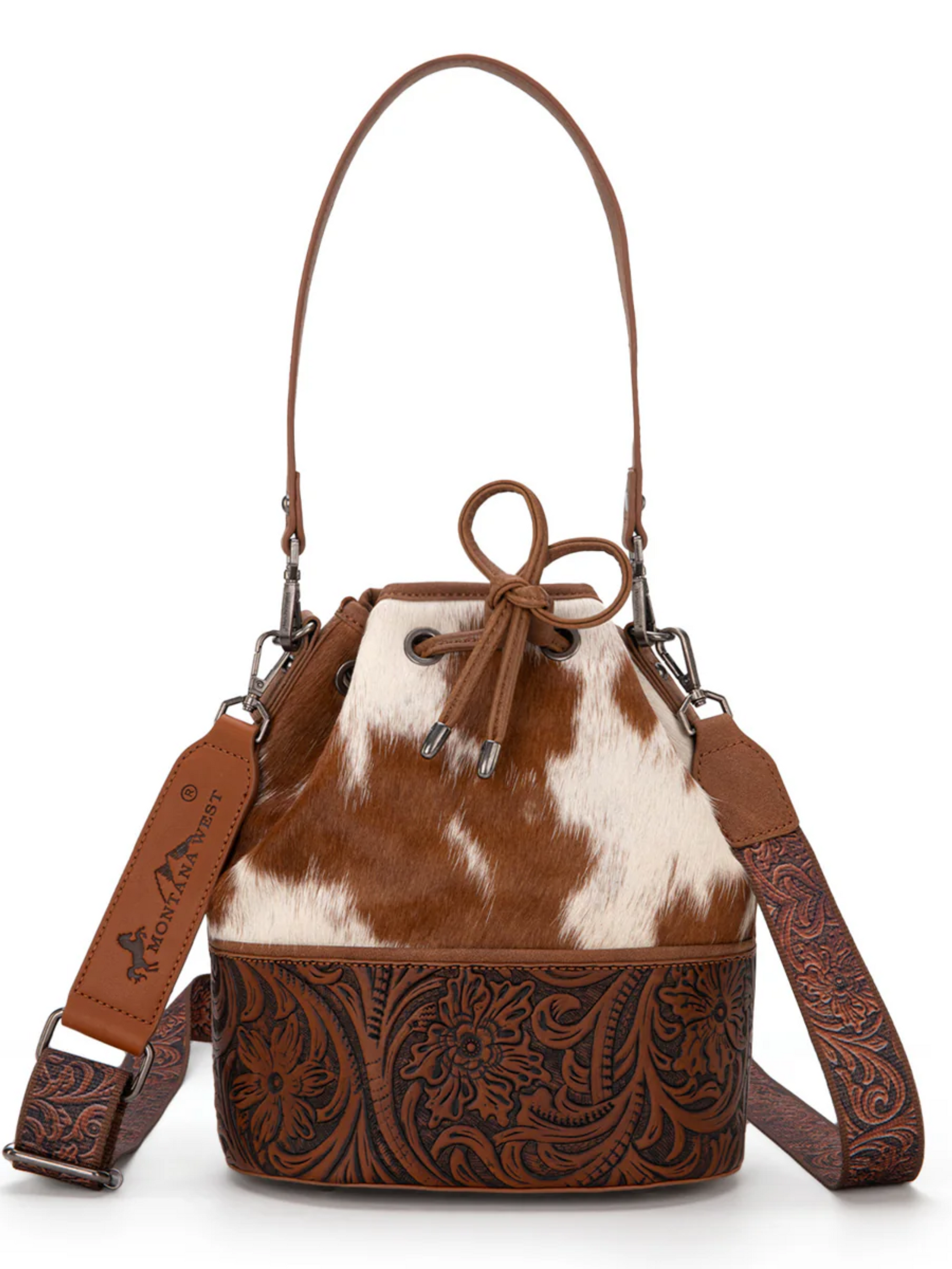 Tooled Cow Crossbody Handbag