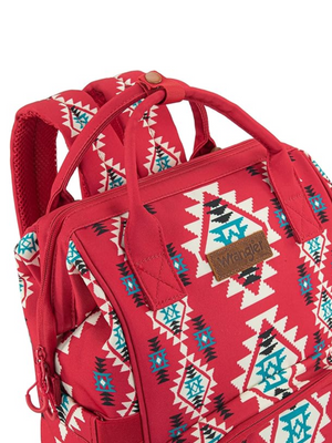 Aztec Allover Backpack Burgundy