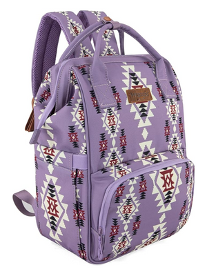 Aztec Allover Backpack Lavender