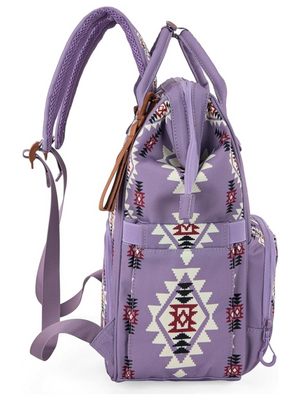 Aztec Allover Backpack Lavender