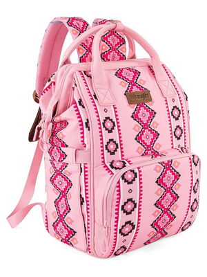 Aztec Allover Backpack Pale Pink