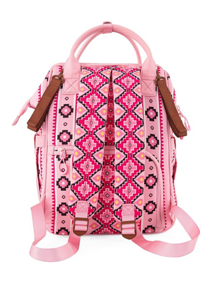 Aztec Allover Backpack Pale Pink