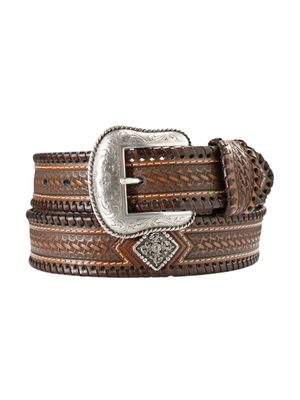 Whip Stitch Lace Brown Belt - Men's