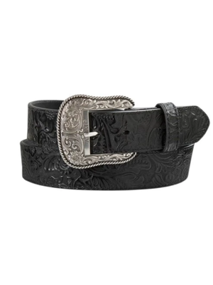 Ceinture Floral Embossed noire - Femme