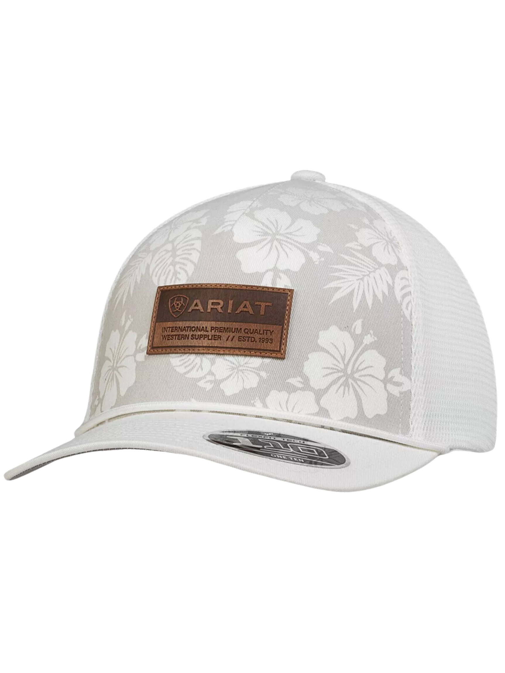 Casquette FlexFit 110 Snap Back Fleurs Hawaïennes Blanche