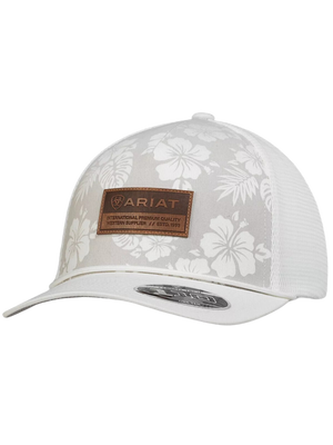 Casquette FlexFit 110 Snap Back Fleurs Hawaïennes Blanche