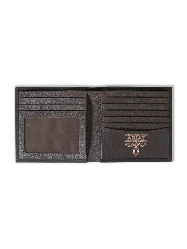 Portefeuille Bifold Logo Embossé Noir