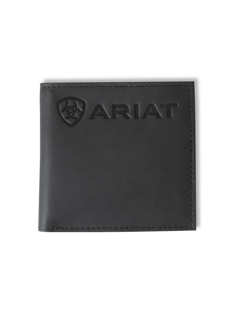 Portefeuille Bifold Logo Embossé Noir