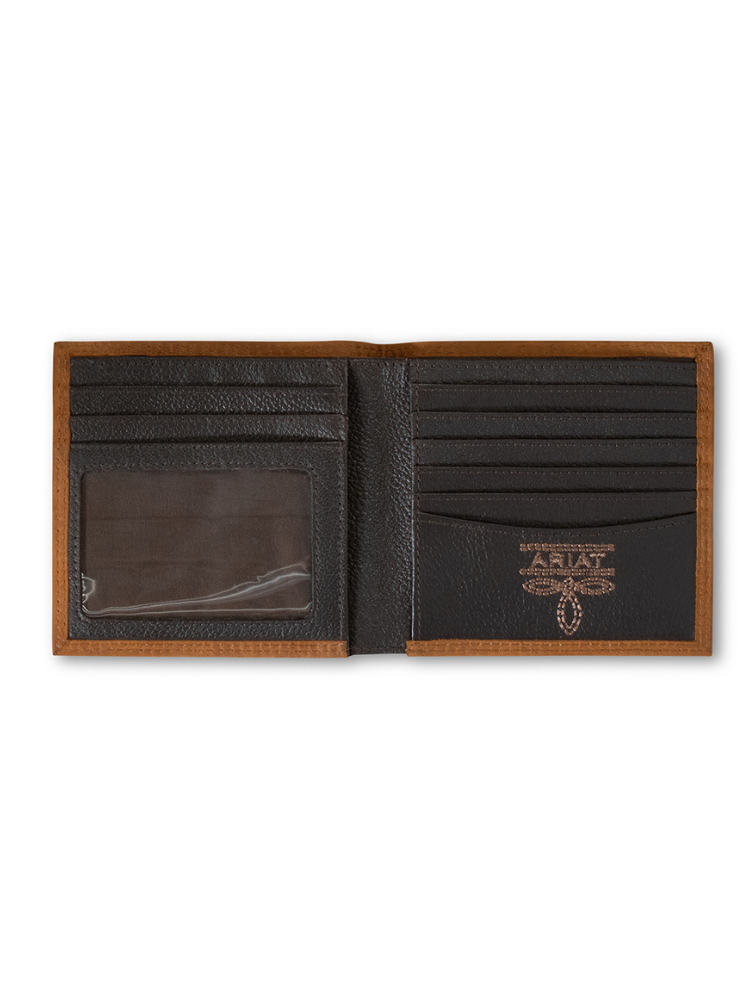 Portefeuille Bifold Logo Embossé Brun Moyen