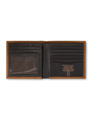 Portefeuille Bifold Logo Embossé Brun Moyen