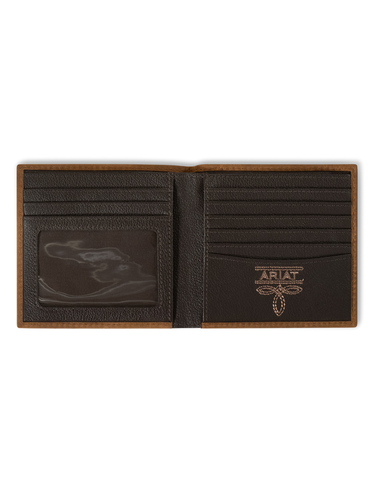 Portefeuille Bifold Scrolling Embossed Medium Brown