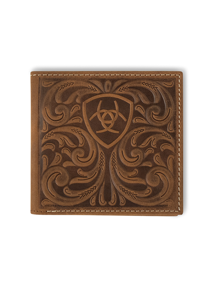 Portefeuille Bifold Scrolling Embossed Medium Brown