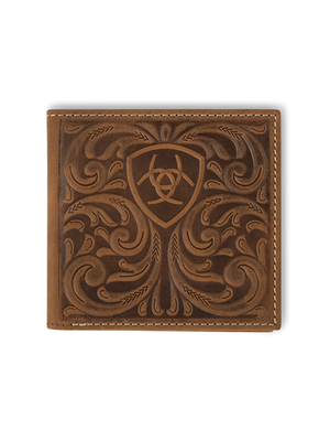 Portefeuille Bifold Scrolling Embossed Medium Brown