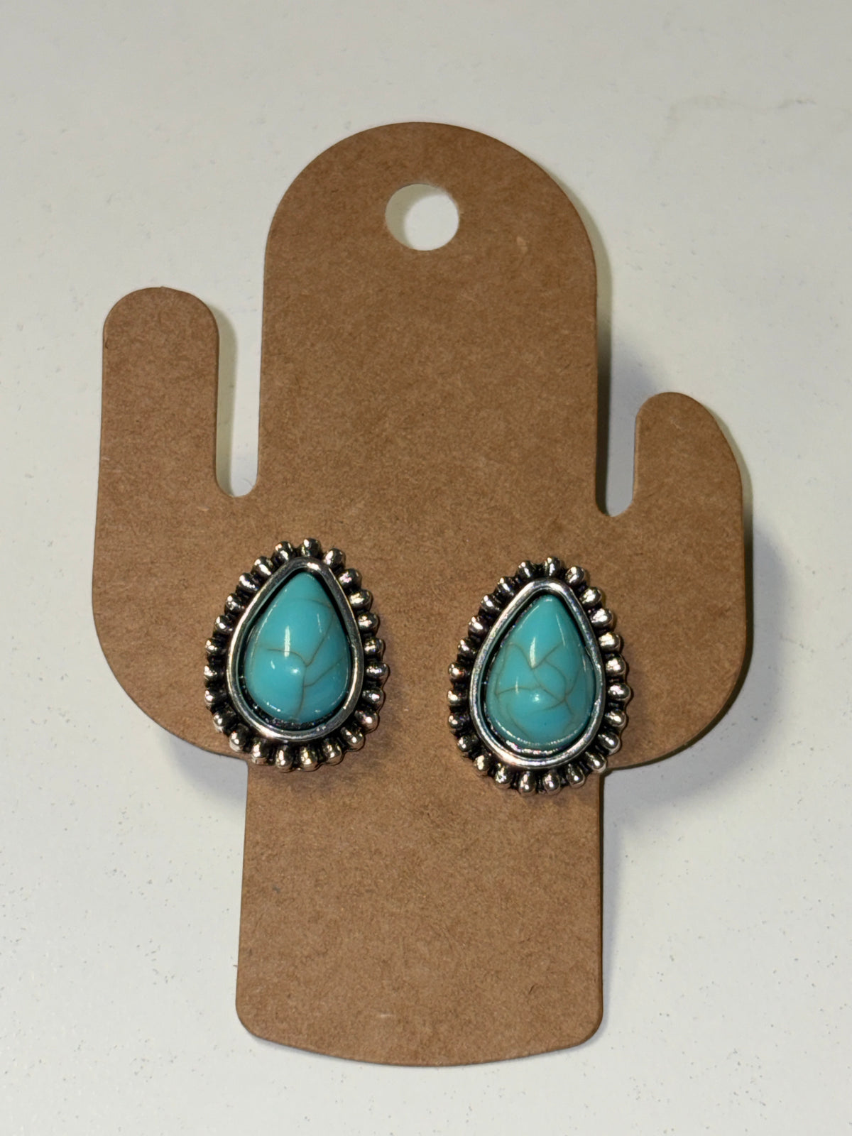 Boucles d'oreilles pierre turquoise
