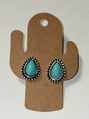 Boucles d'oreilles pierre turquoise
