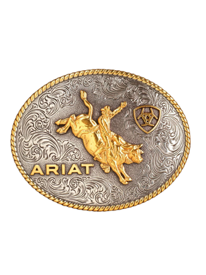 Rope Edge Oval Bull Rider Belt Buckle