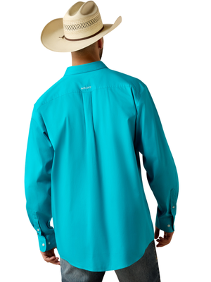 Chemise Team Logo Classic Fit Peacock Blue/White - Homme