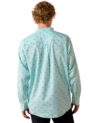 Chemise Wrinkle Free Wilkes Blue Turquoise Steer - Homme